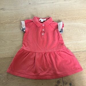Burberry coral girls dress 18m